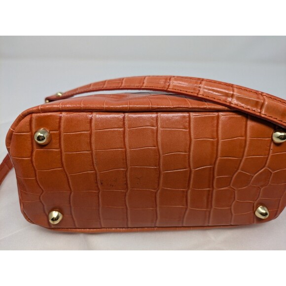 Divina Firenze Lilla Snake Skin Leather Papaya Convertible Handbag - Picture 6 of 8